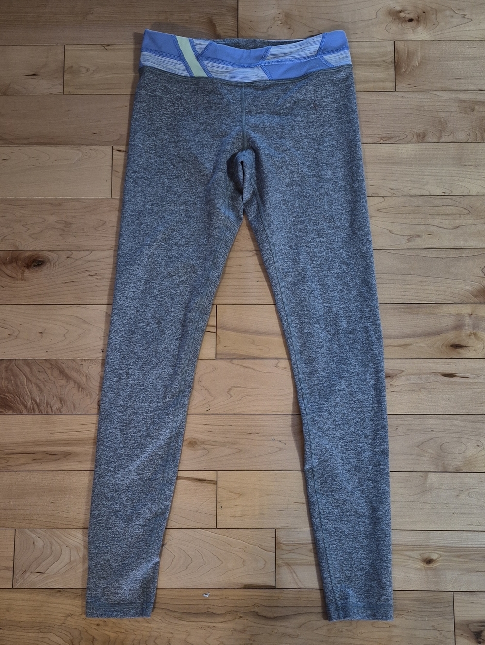 Girls Size 12 Ivivva Gray Athletic Leggings with Blue Waistband